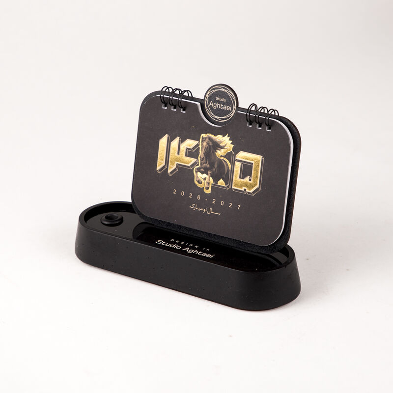 تقویم رومیزی مدل B102 طرح پلاکسی گلاس مشکی gallery0